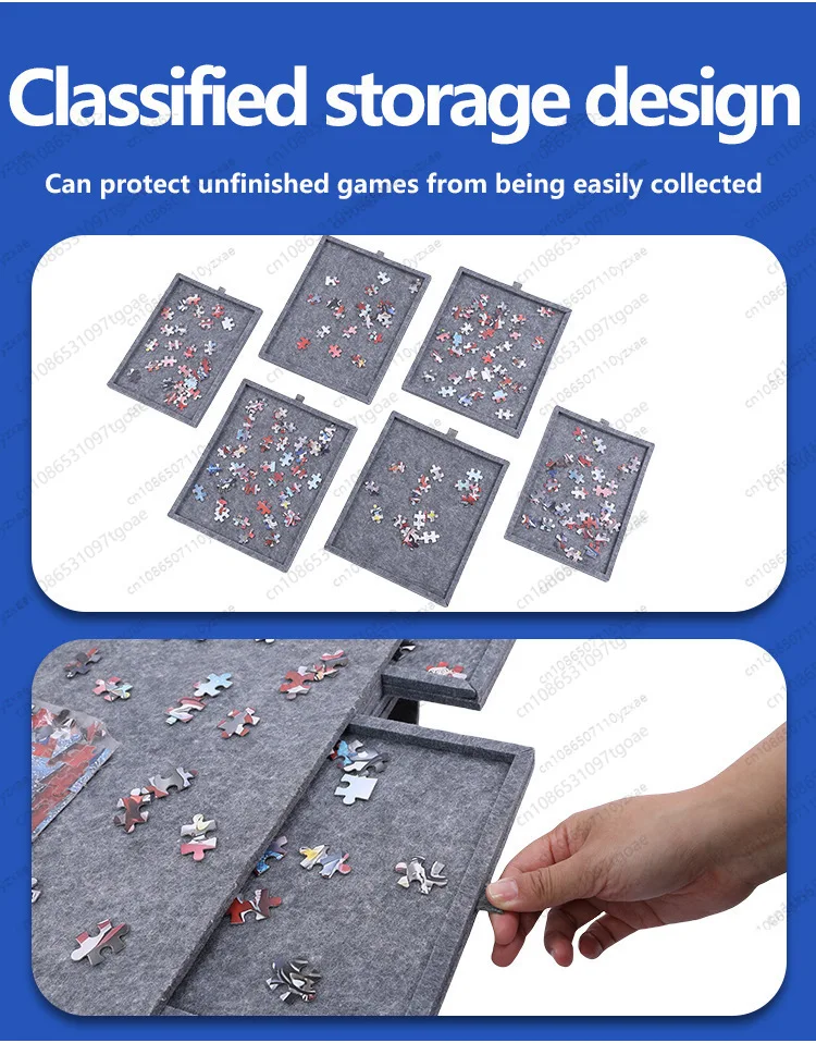 Y YY New Puzzle Classification Felt Board Drawer Foldable Convenient 6 Drawer Bracket Puzzle Board