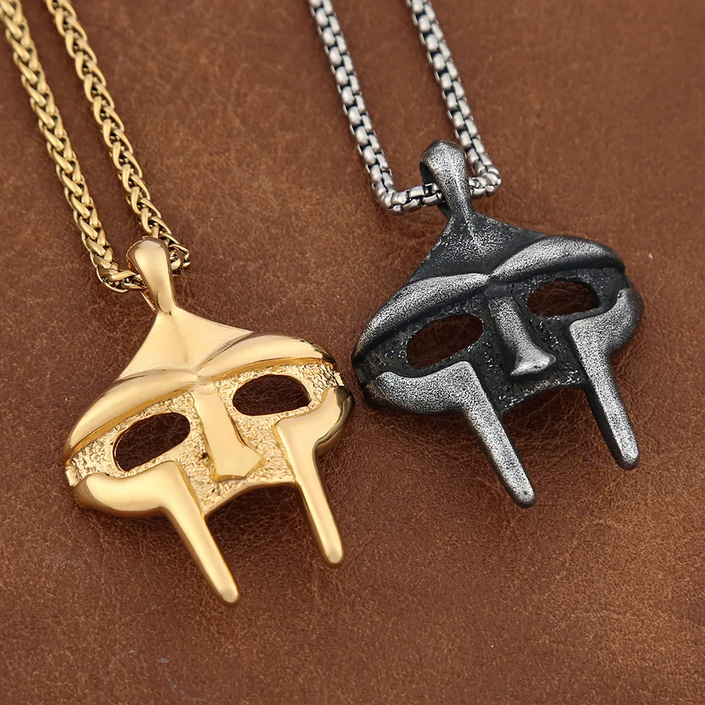 Fashion Creative MF DOOM Mask Pendant Chain for Men Women Vintage 316L Stainless Steel Skull Mask Necklaces Jewelry Dropshipping