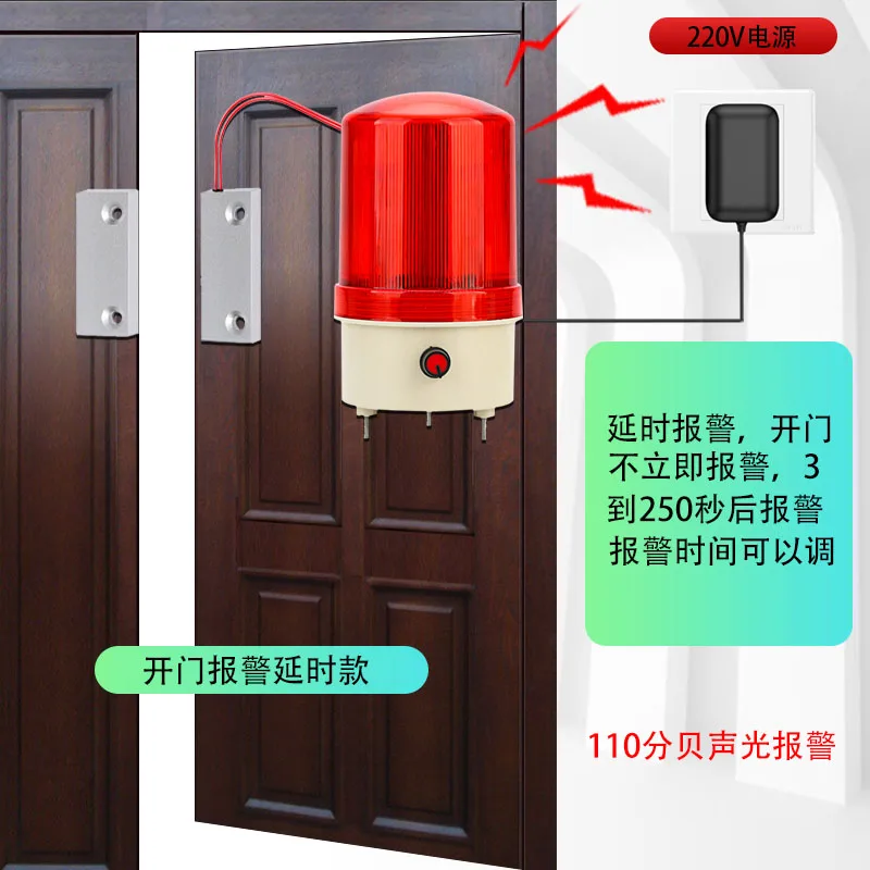 Open reminder, voice customized sound and light alarm