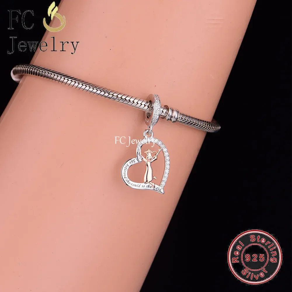 Fit Original Pan Charms Bracelet 925 Silver Girl With Graduation Hat Believed She Could So She Did Bead For Making Berloque