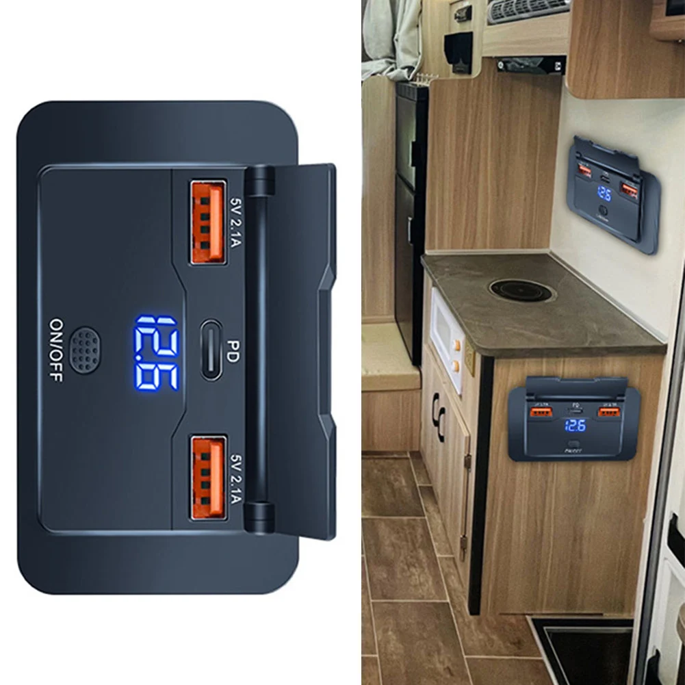 Truck Power Outlet RV Socket Charger For Outdoor Adventures Fast Simultaneous Charging High Power Usb Charging Panel