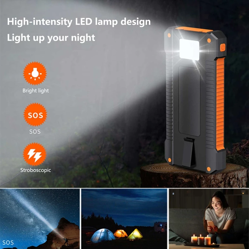Solar Power Bank 50000mAh Fast Charging Portable External Battery USB-C Universal for iPhone Xiaomi Huawei Samsung CE Certified