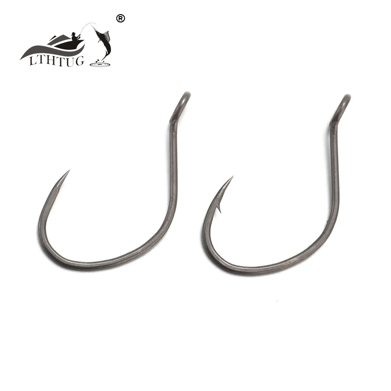 LTHTUG Fishing Area Hook For Spoon Bait 8# 10# 12# 14# Teflon Super Slide Silky Black Non-barb Barbed Hook For Trout Hard Bait