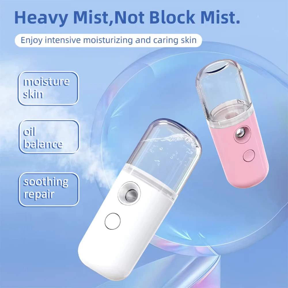 Face Hydrat Sprayer Mini Nano Facial Sprayer Portable Rechargeable Small Steamer Wireless Nano Personal Face Hydrat Sprayer