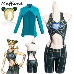 Jolyne Cujoh Cosplay Anime Stone Ocean Wig Jacket Women Costume Woman Halloween Carnival Cloth Disguise