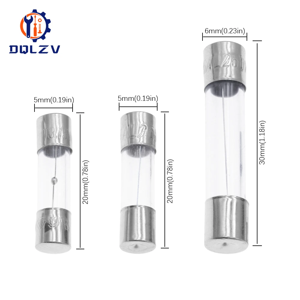 5*20 مللي متر 6*30 مللي متر ضربة سريعة أنبوب زجاجي الصمامات 5x20 مللي متر 6x30 مللي متر 250V 0.5A 1A 2A 3A 4A 5A 6A 8A 10A 15A 20A 25A 30A أمبير ضربة بطيئة فيوز