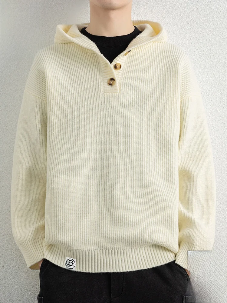 

PaulFrank Men's Knitted Sweater Casual Warm Top with Big Mouth Monkey Pattern Autumn Faion Brand Casual Sle Long Sve