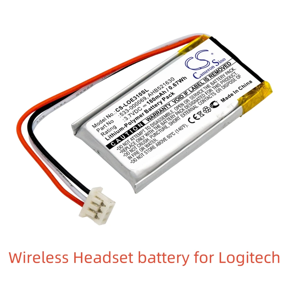 Li-Polymer Wireless Headset Battery | 3.7V, 180mAh | Compatible with Logitech (UE310, UE3500, UE4500, G304, MX Vertical)