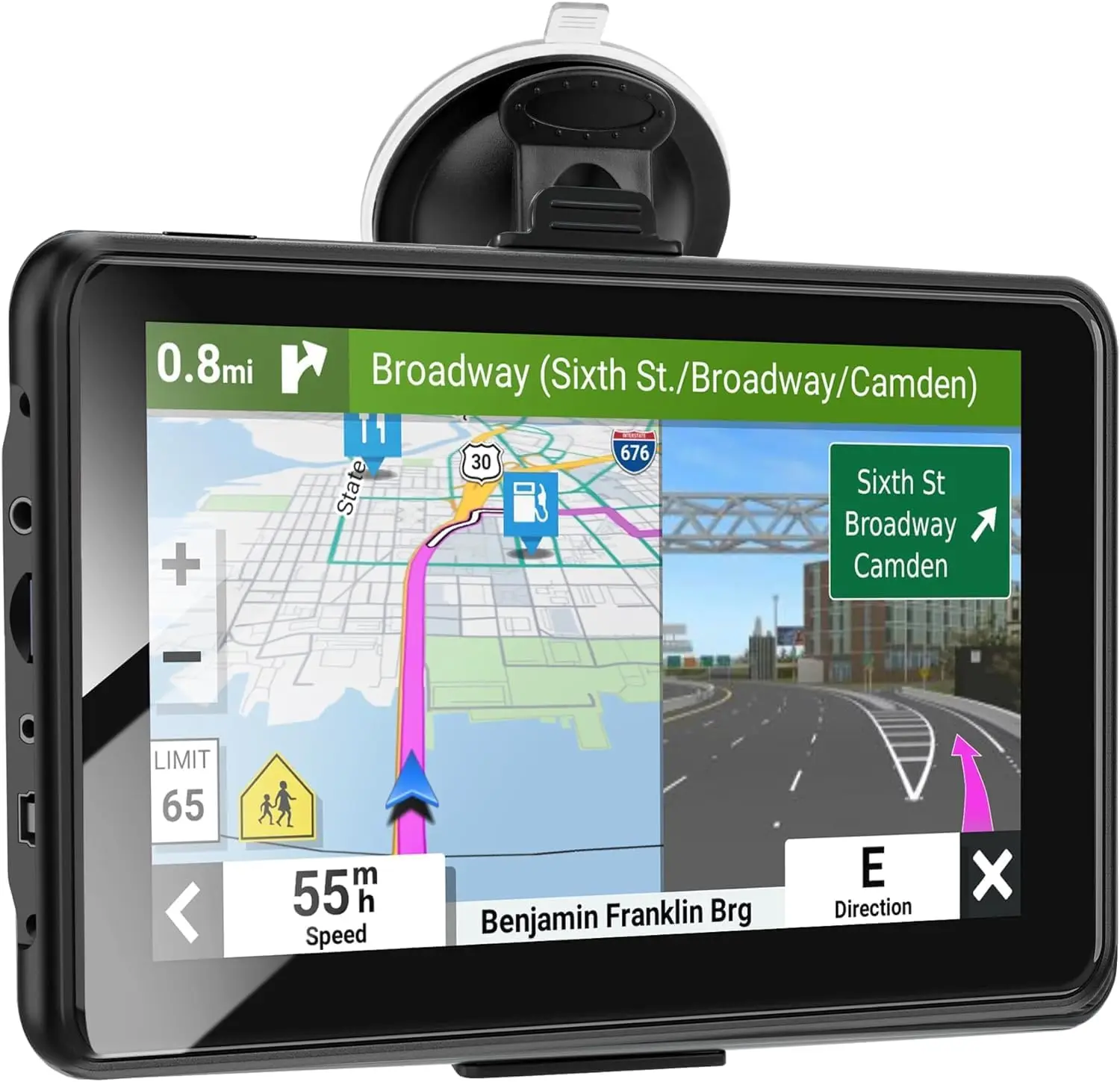 

GPS-навигатор PRO для автомобиля, автофургона, полугрузовика — двойная карта 7 футов, голосовое руководство, пожизненные обновления, индивидуальная маршрутизация