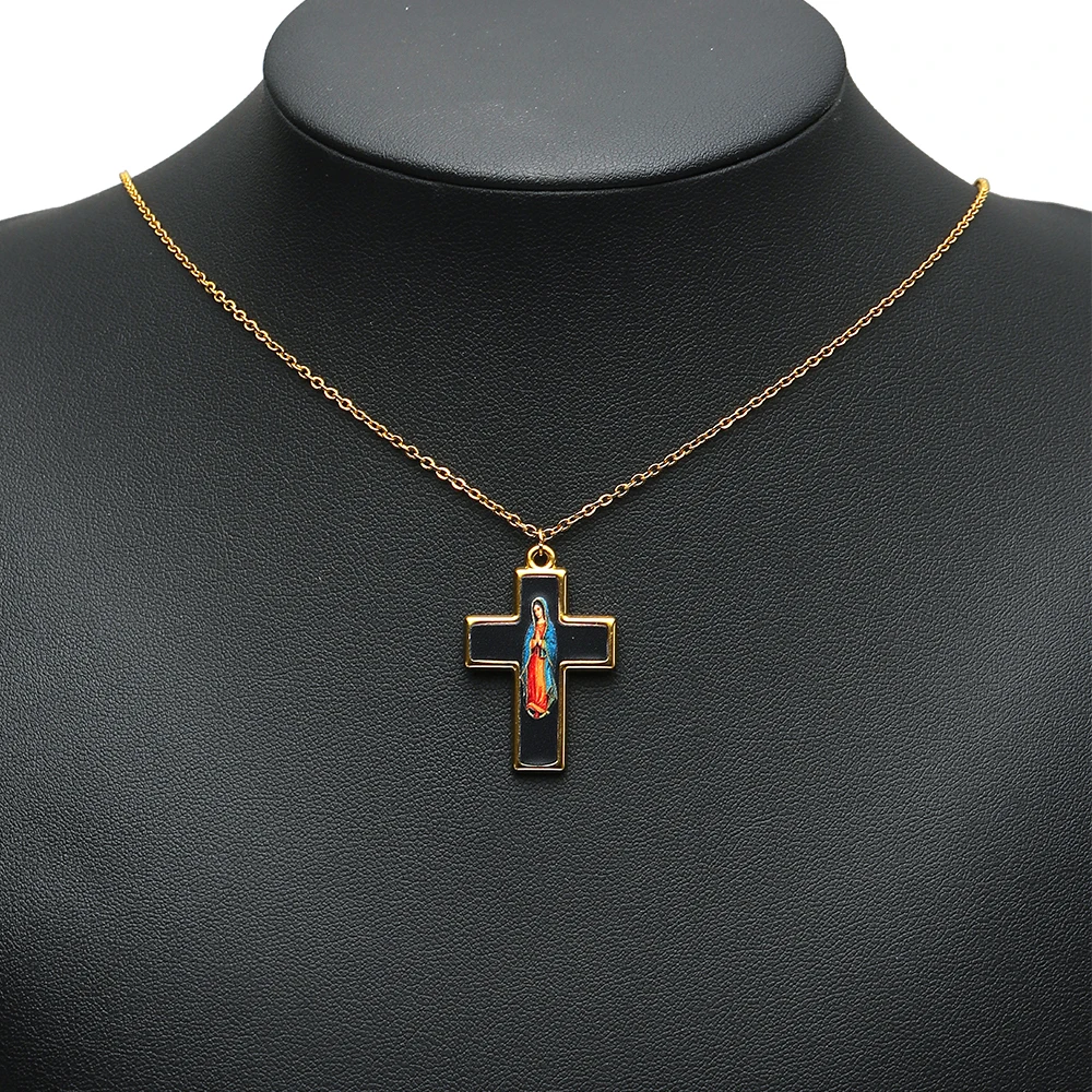 4 Stück Edelstahl-Emaille-Kreuz-Jesus-Anhänger für Halsketten, Ohrringe und Armbänder, DIY-Schmuckzubehör für Damen – Detail 4
