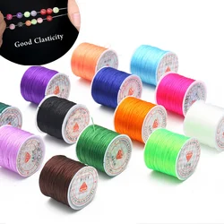 50m/rolo de cristal elástico forte beading cord 0.8mm stretch thread string pulseira fios jóias fazendo diy cabos linha 26 cores