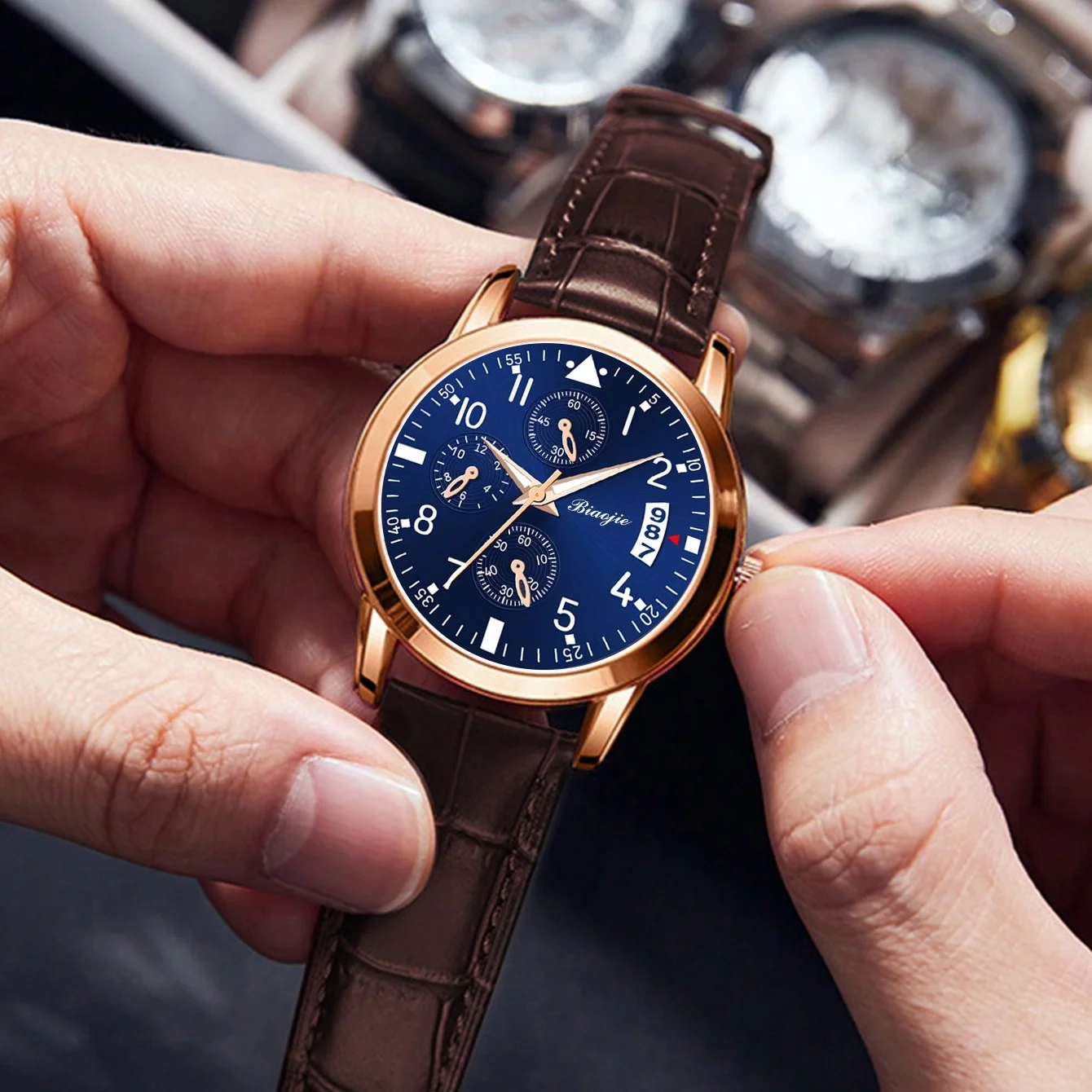 Men's Watch, Quartz Watch, Fashion Casual Watch, Elegant Leather Strap, Round Dial