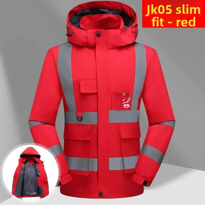 Professional reflective overalls Thin custom printed logo jacket Men's sports overalls Windproof coats Autumn