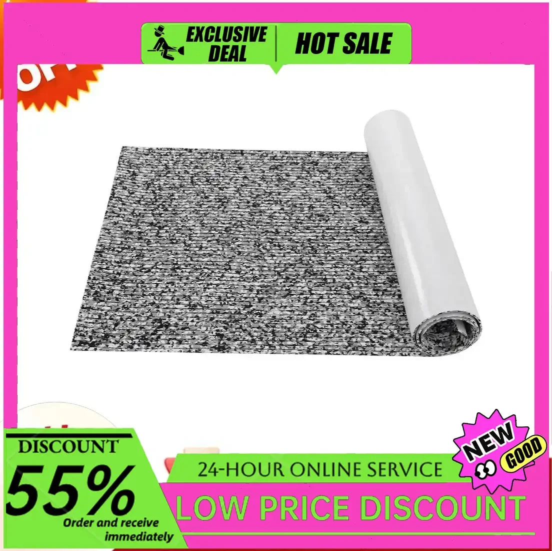

240x90cm Boat EVA Non-Slip Floor Mat Gray Camouflage Stripe Self-Adhesive Boat Flooring Sheet