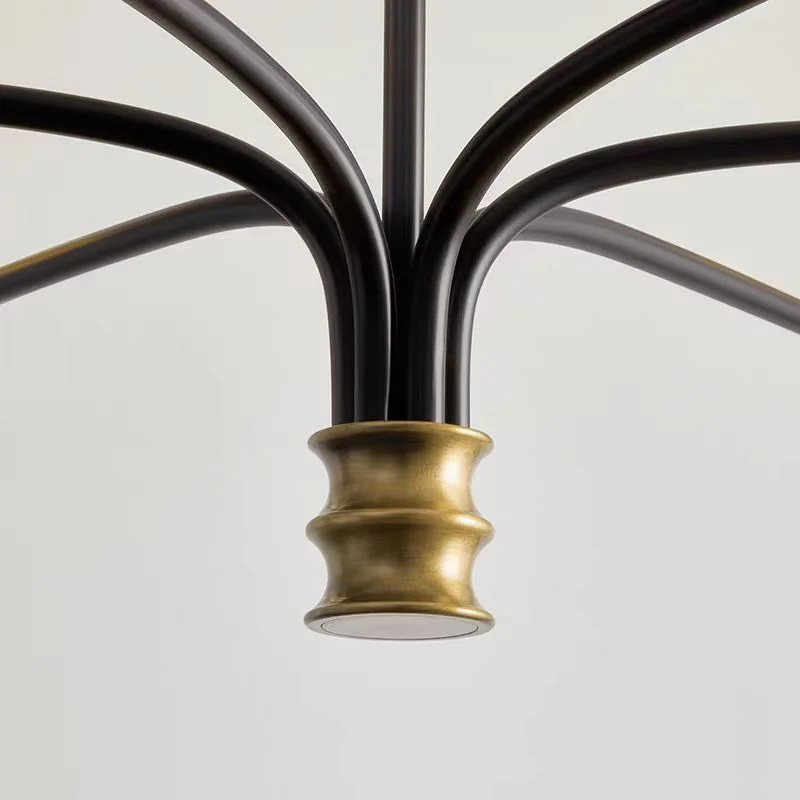 Mid century chandelier Minimalist wrought iron Light designer black amd gold lights Country Hall Bedroom dining room lighting