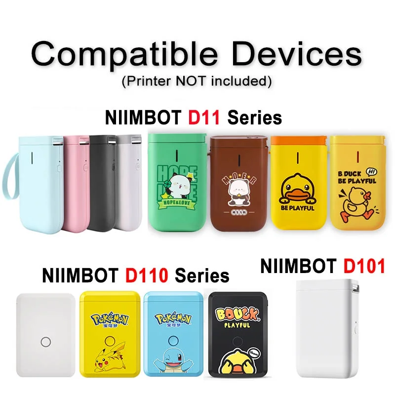 NIIMBOT D11/D101/D110  Label Paper Name Sticker Waterproof Classified Storage Color Sticker for Niimbot D110 D11 D101 Printer