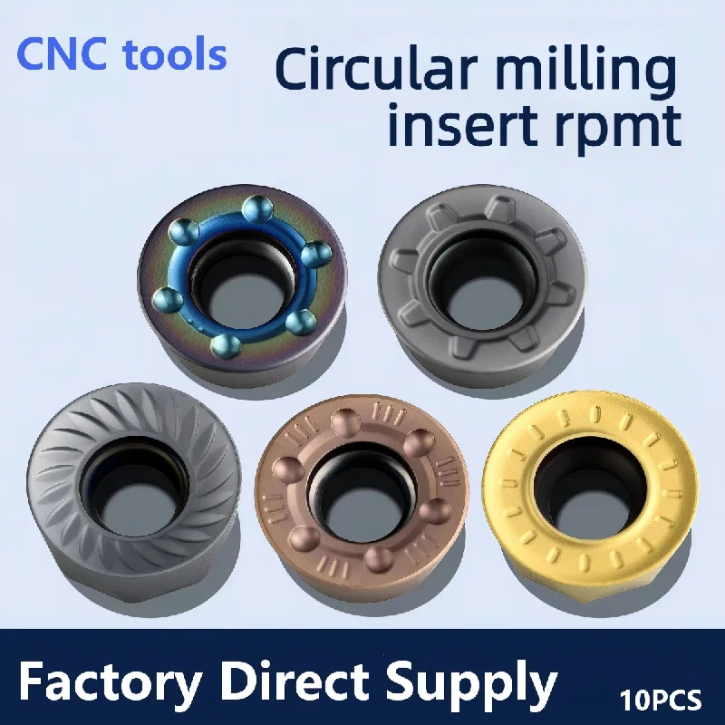 RPMT1204 Round Carbide Milling Insert R4 R5 R6 CNC Cutting Tip for Hardened Steel Stainless Steel Machining