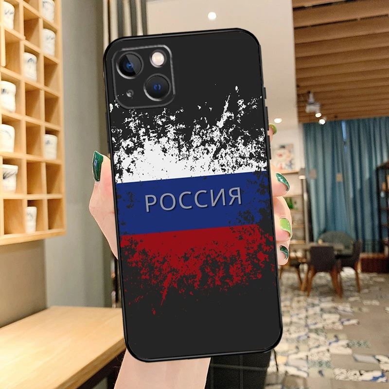 Чехол для телефона с флагом России для iPhone 16 Pro Max 14 13 12 11 15 Pro Max mini XR 15 16 Plus 16e Cover Coque