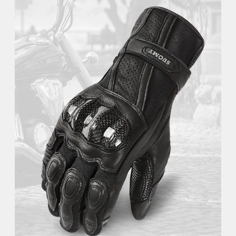 

Women Goatskin Motorcycle Glove Long Red Pink Full Finger Motorcycle Scooter Electric Bike Cycling Racing Motocross Gloves