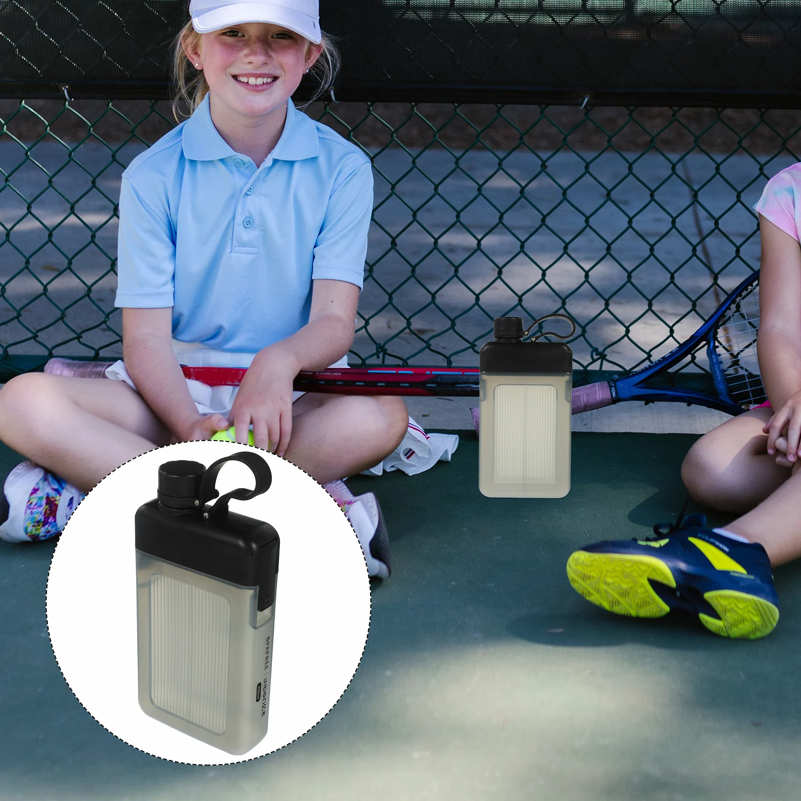 

Large Capacity Flat Water Bottle For Outdoor Sports Reusable Fitness Drinking Container Portable Travel Flask Durable Hydration