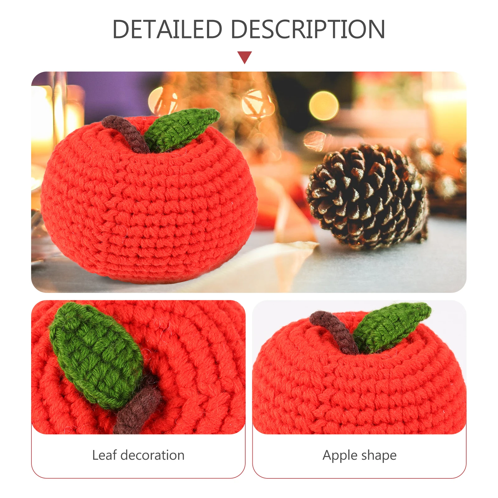 

1pc Handmade Peace Fruit Christmas Ornament Lifelike Decoration Gift Party Home Desk DIY Decorations