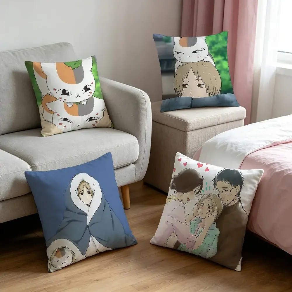 Anime N-Natsume Yuujinchou Customizable Square Pillowcases, Stylish And Soft, Perfect For Beds, Cars, And Sofas.