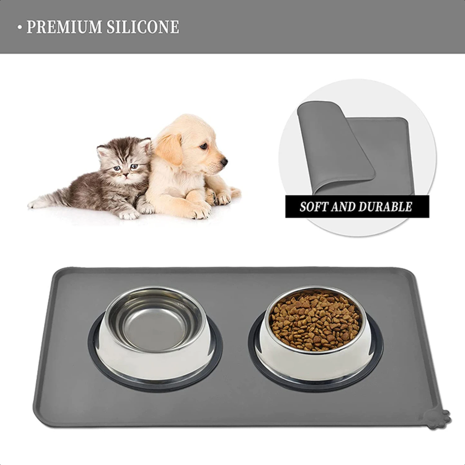 Must-Have Pet for All Waterproof Superior Qual Mat and for Easy Feeding Area. Pet Mess-Free and Durable, Stylish, Owners! Eating