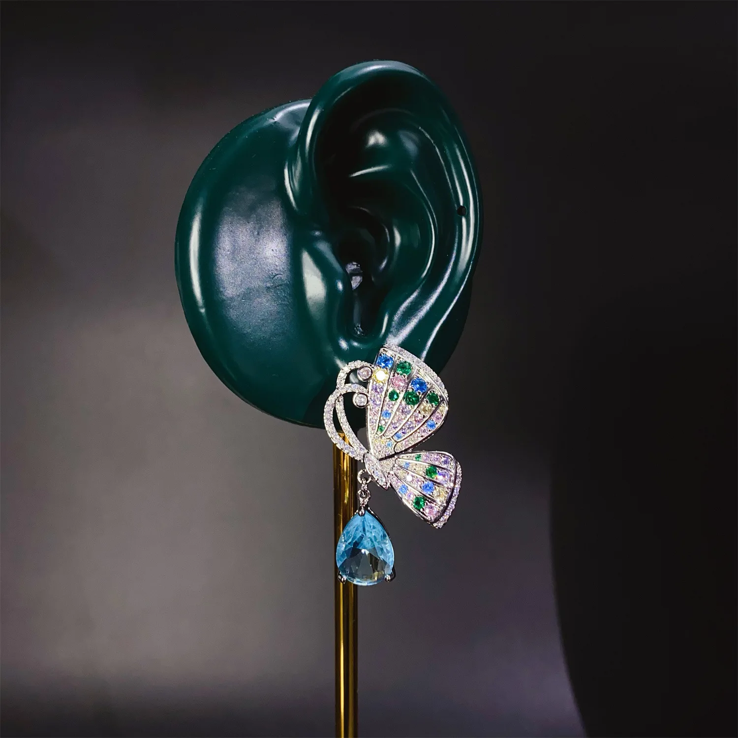 New Summer Exquisite Butterfly Pretty Drop Earrings Jewellery Ladies Zirconia Set Dress Prom Travel Event Party Wedding E82