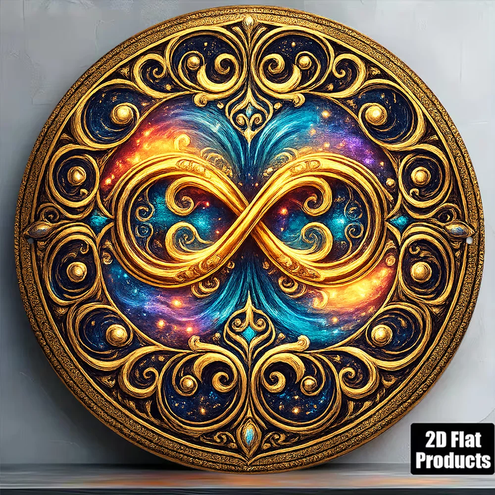 CIFBUY Vintage Infinity Symbol Cosmic Space Aluminum Wall Art Waterproof Wear Resistant Sign Home Living Room Bedroom Study