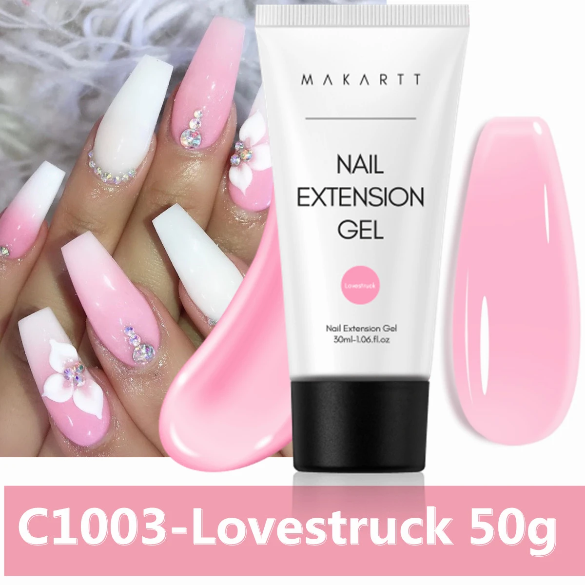 Makartt Poly Nagelverlengingsgel 50ML Roze Transparant Wit Blauw Acryl Nagelgel Trendy Nagelkunst Design Franse Manicure Voor Beginners