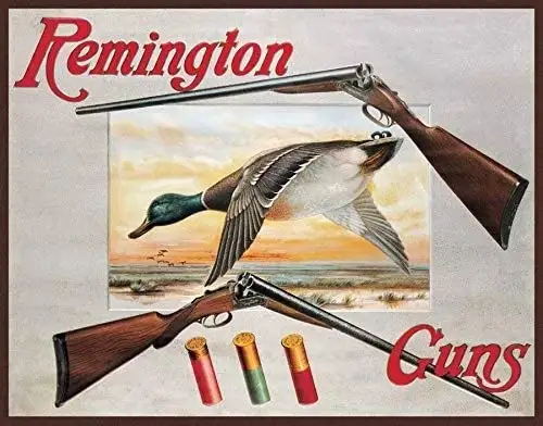 Tin Signs Vintage Remington Guns Retro Metal Decoration Bar Club Cafe Cave and Other Wall Decoration 12x8 Inches