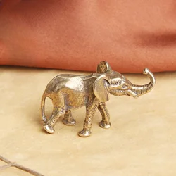 Retro Brass Elephant Miniatures Figurines Get Rich and Get Lucky Feng Shui Elephant Home Room Decoration Accessories Gitfs