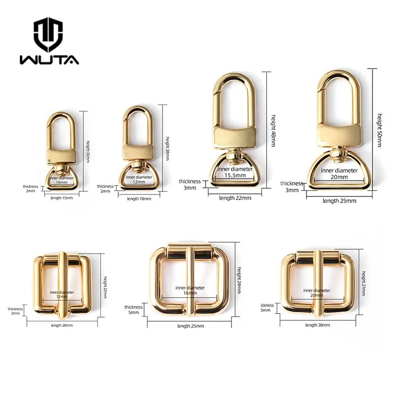 WUTA 1 Piece D Tail Hook Buckle D Ring Lobster Clasp Metal Roller Pin Buckle DIY Accessories for LV Bag Strap Belt Dog Collar 