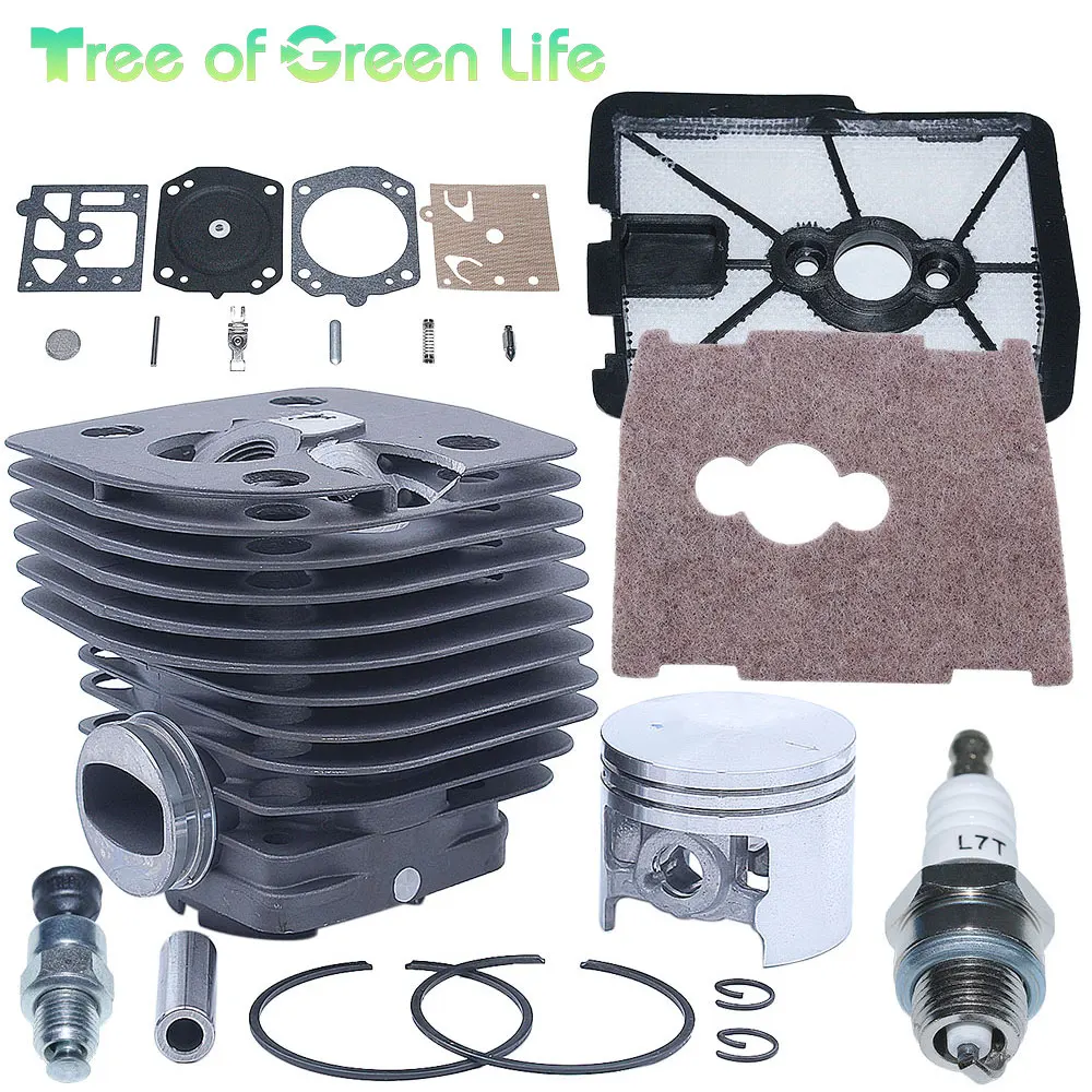 46mm Cylinder Piston Kit for Stihl FS550 FS420 FS420L FS550L Air Filter Cover Decompression Valve Repair Kit