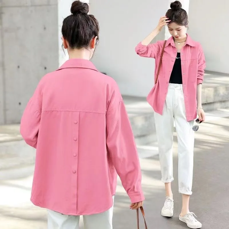 

Spring Autumn Women Shirt Korean Versatile Long Sleeve Loose Shirt Female Windbreakers Casual Tops Denim Jacket Women Outerwear