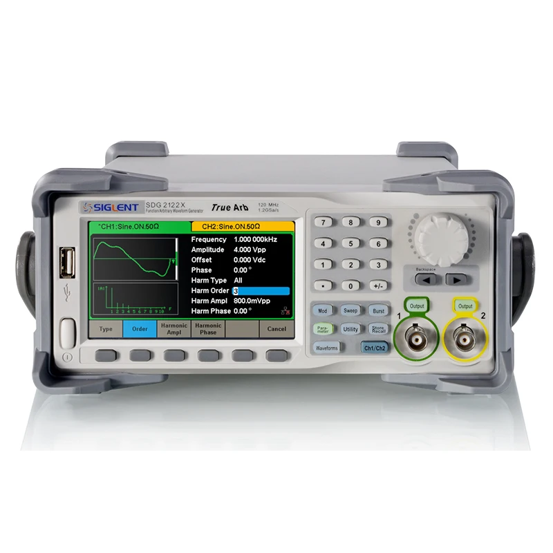 Generadores de Señal de 2 Canales Serie SDG2000X de Siglent, Frecuencia de Salida Máxima de 40MHz-120MHz, Modelo SDG2042X/SDG2082X/SDG2122X