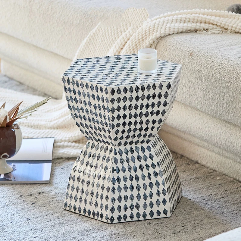 Shell Decor Coffee Table,Creative Art Tea Table,Home Decoration Side Table,Bedroom Nightstand,Creative Storage Desk,Furniture