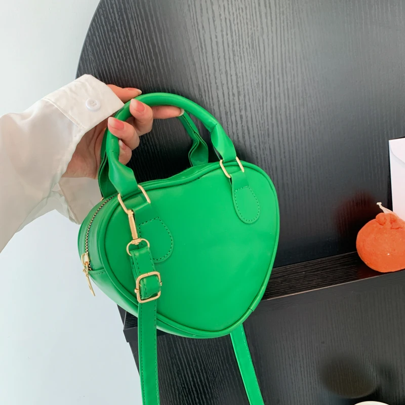 13 colors Pu Leather Crossbody Bag Women Handbag Cute Ladies Heart Shaped Shoulder Bag Love Clutch Purse Fashion Small Tote Bag