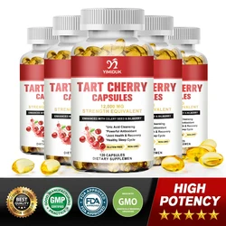 Tart Cherry Capsules 1200mg - for Pain Relief, Pain, Muscle Recovery, Flavonoids - Uric Acid Cleanse, Juice Extract Supplement