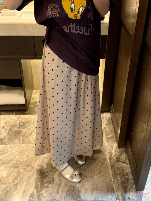 

Моющаяся юбка трапециевидной формы, женская праздничная юбка, весна-лето, корейская версия, нежный волнистый узор, новая модель, прыжок TWINKLE Jump