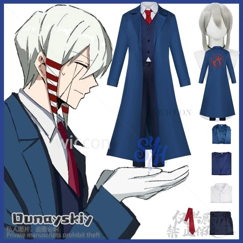 

Аниме Mashle: Magic And Muscles Косплей Калодо Gehena Костюм Длинная синяя форма ведьмы Пальто Хэллоуин Рождественская вечеринка 코스프레-