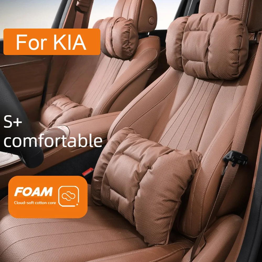 Car Headrest PU Leather Neck Support Backrest Cushion Car Neck Pillow For KIA Sportage Rio Ceed K5 Sorento Picanto Optima KX5