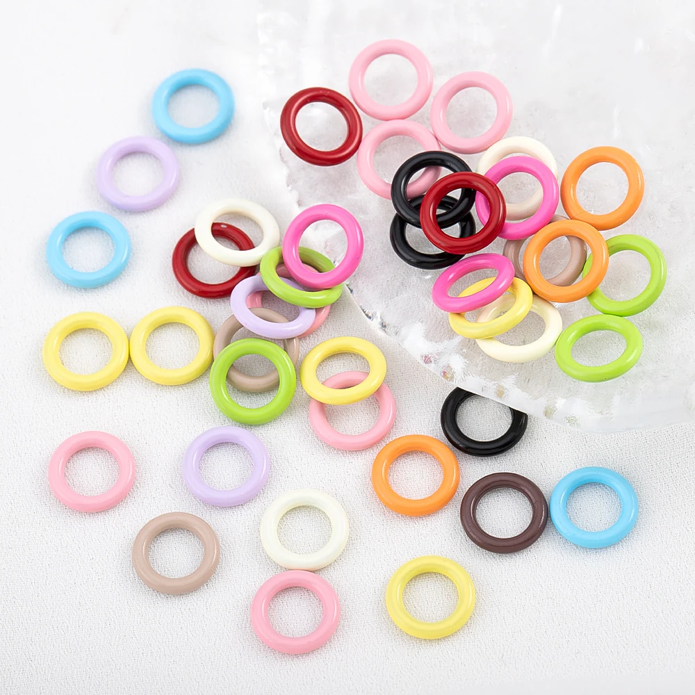 

50 шт. эмалированных закрытых соединительных колец из цветного сплава, металлические коннекторы для изготовления ожерелий, браслетов, подвесок, аксессуары для создания украшений своими руками