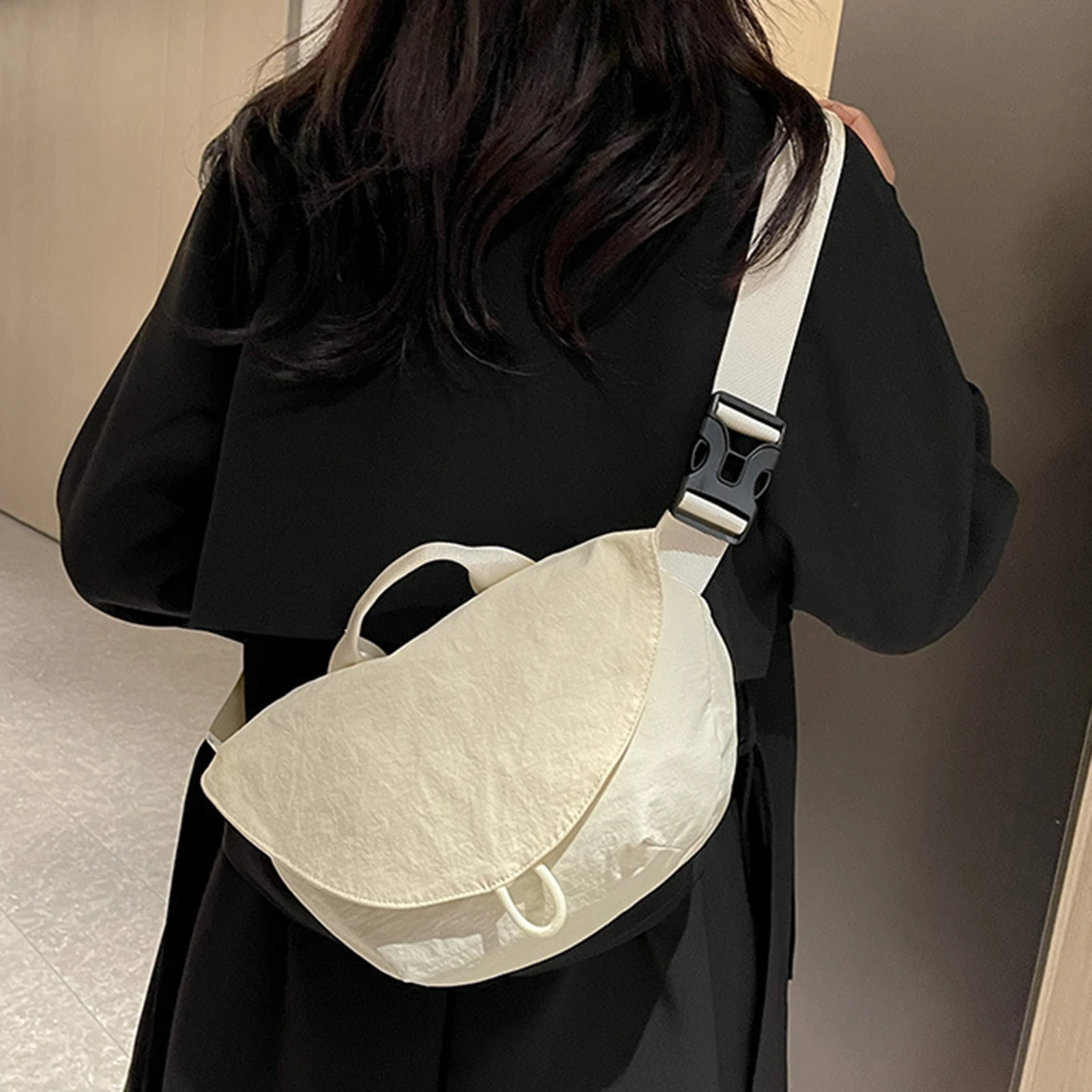 Simple Female Shoulder Bag Trendy High-End Solid Color Shoulder Bag for Working Travel Dating Wedding
