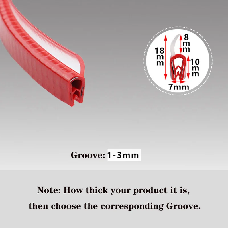 1-5Meter Colored Car Door Iron Sheet Steel Sheet Machinery U Shaped Sealing Strip Rubber Edging Anti Scratch Protection Strip