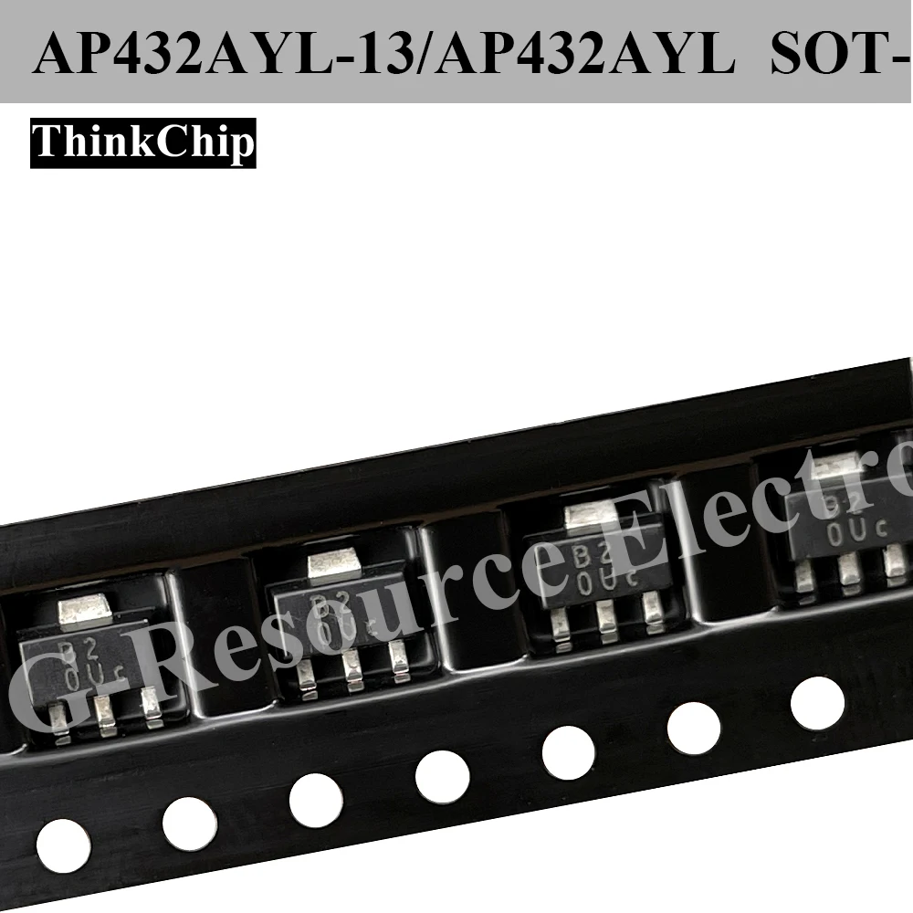 (10 pcs) AP432AYL-13 (Marking B2) SOT-89 Programmable Shunt Regulator 1.24V-20V 100mA
