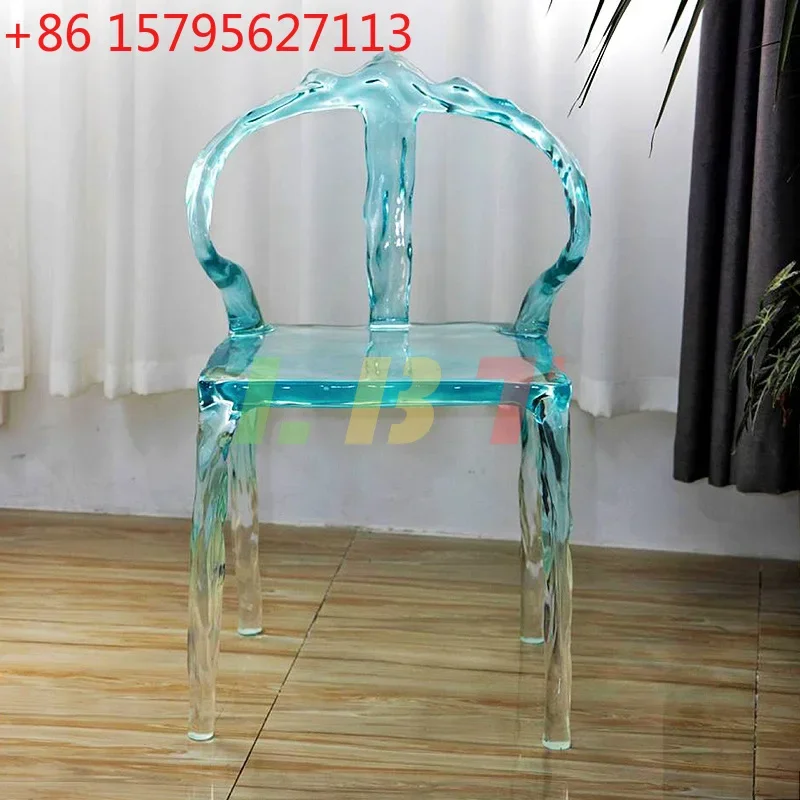 Transparent resin living room soft bag leisure seat indoor reception special-shaped backrest sofa light luxury single furniture