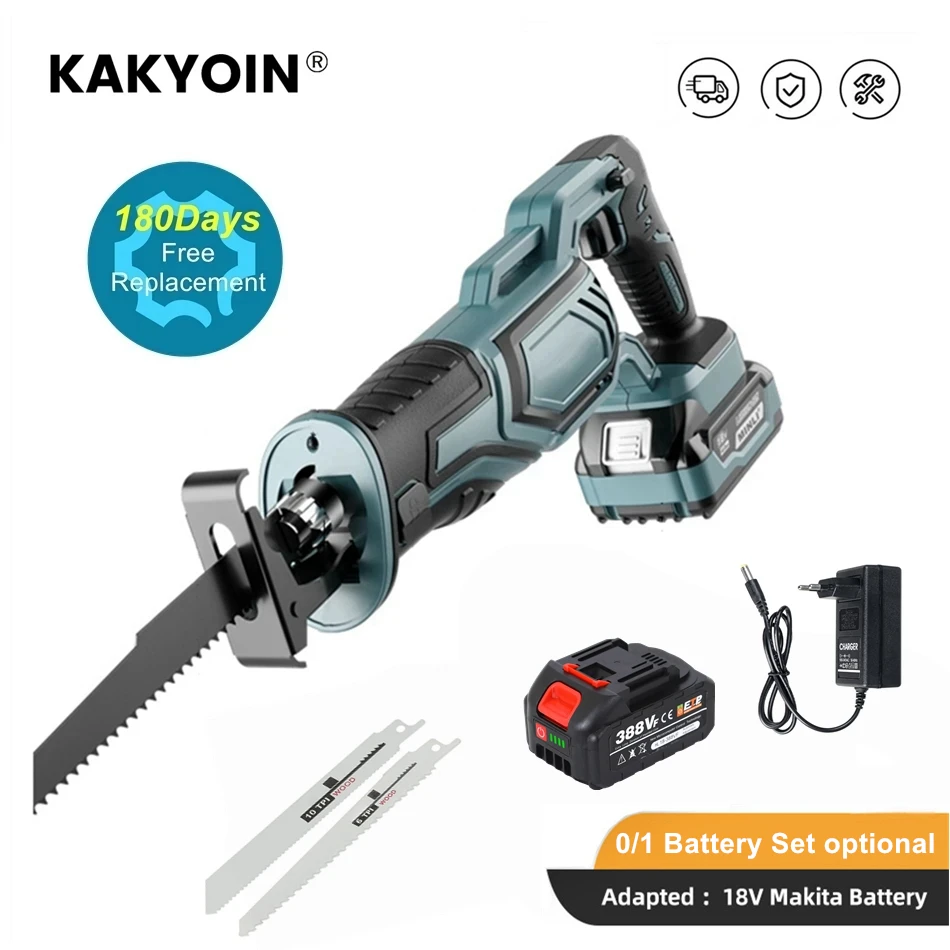 

3800W Cordless Reciprocating Saw Power Saw for Wood / Metal PVC Pipe Cutting Electric Saw Power Tool for Makita 18V Battery