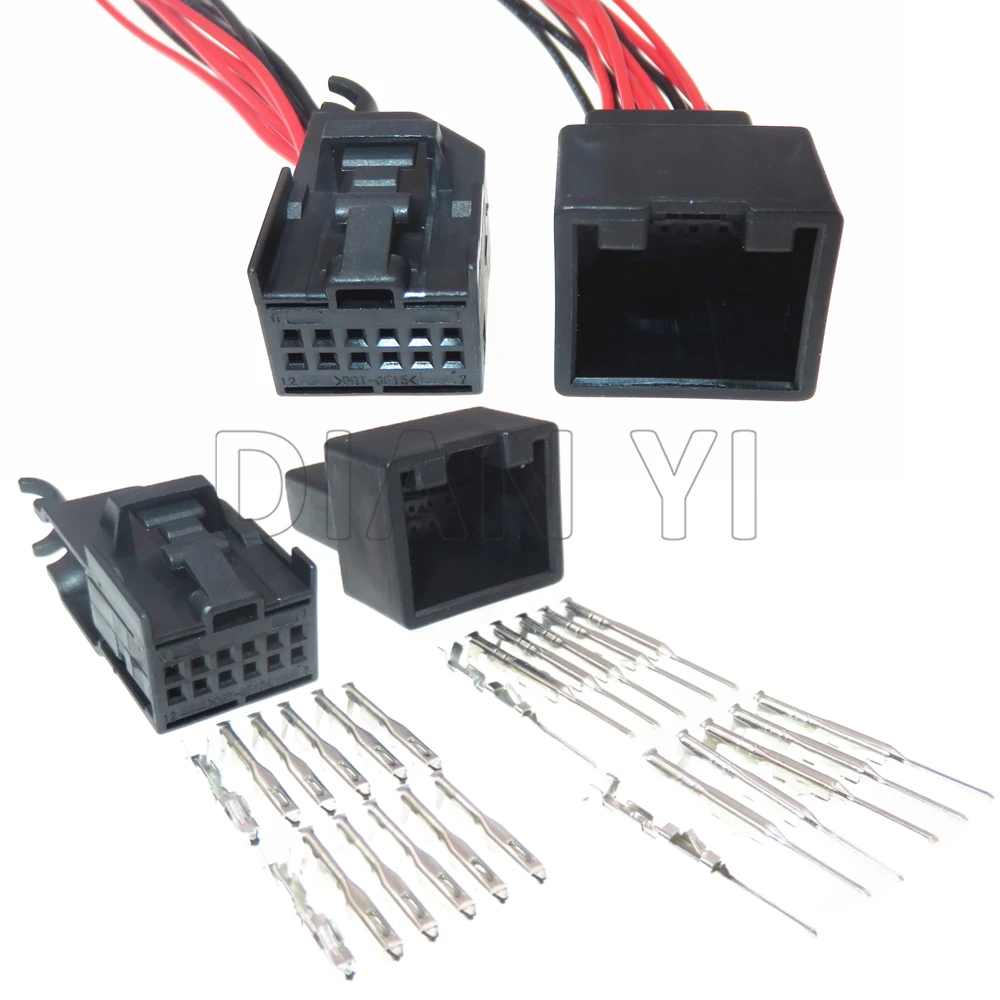 1 Set 12 Way Auto Plastic Housing Connector 1534096-1 1-1534096-1 8E0972112A AC Assembly Auto Wiring Terminal Socket With Cables