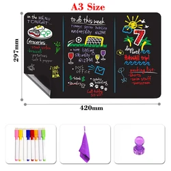 A3 Size Magnetic Blackboard Fridge Sticker Dust Free Chalkboard Office Supplies Calendar Table Chalk Board Chalkboard Labels